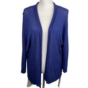 Nic + Zoe | Cobalt Blue Linen Blend Open Cardigan Sweater